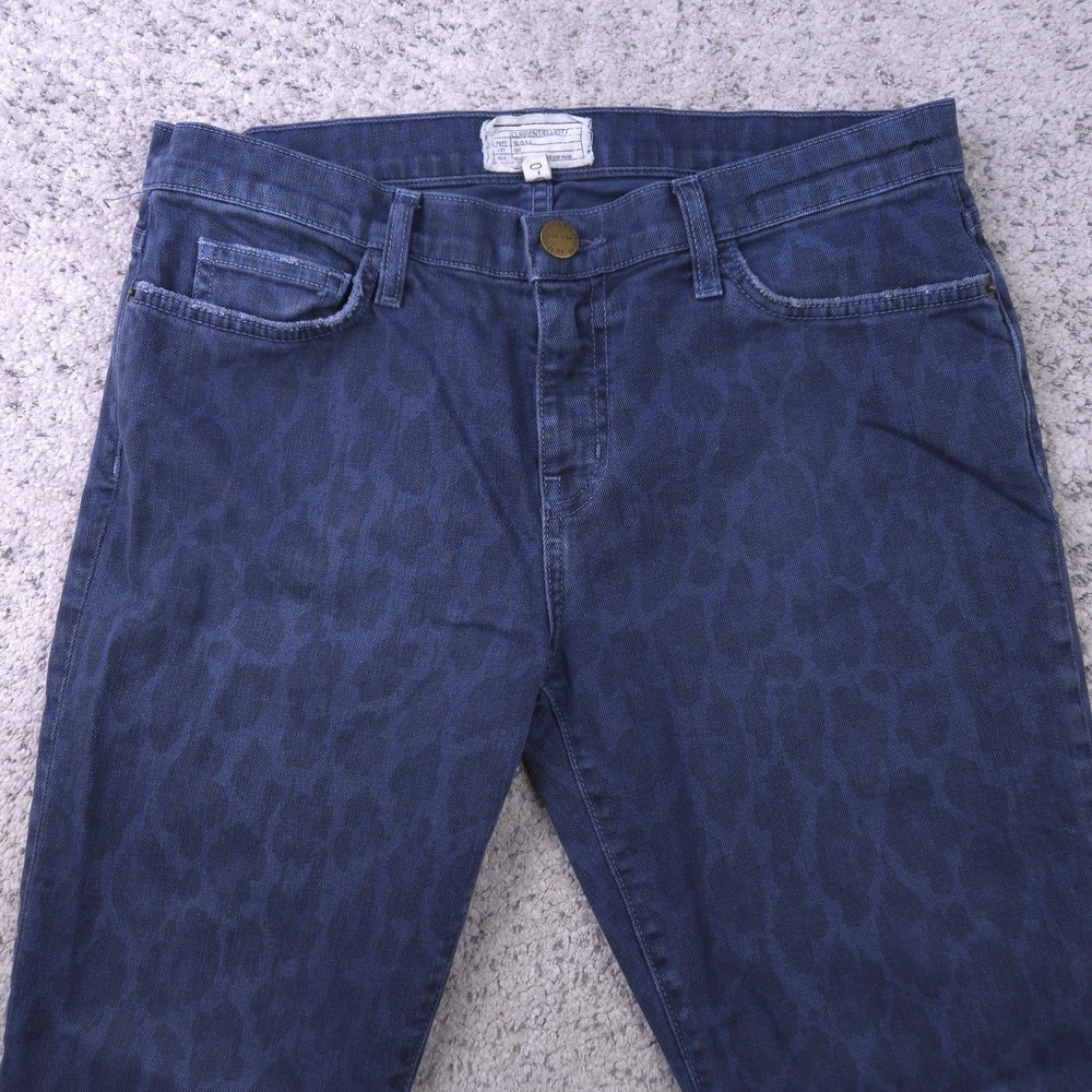 Current Elliott Jeans‎ Womens 30 32x27 Stiletto Skinny Tie Dye Animal Print Blue